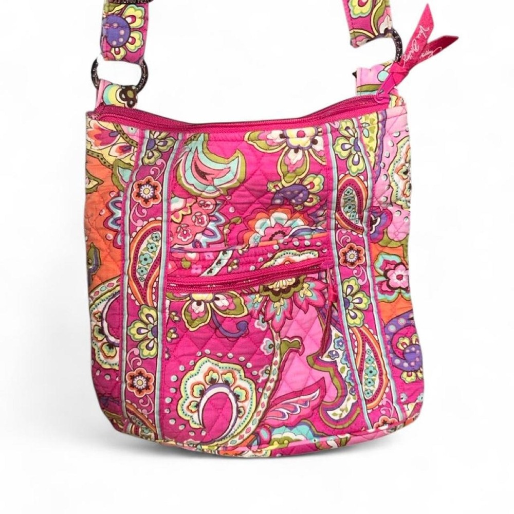 VINTAGE VERA BRADLEY "PINK SWIRLS" HIPSTER CROSSBODY BAG